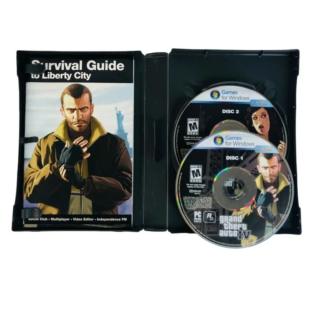 Grand Theft Auto IV PC DVD Complete Windows Vista SP1 XP SP3 Manual 2 Discs GTA4